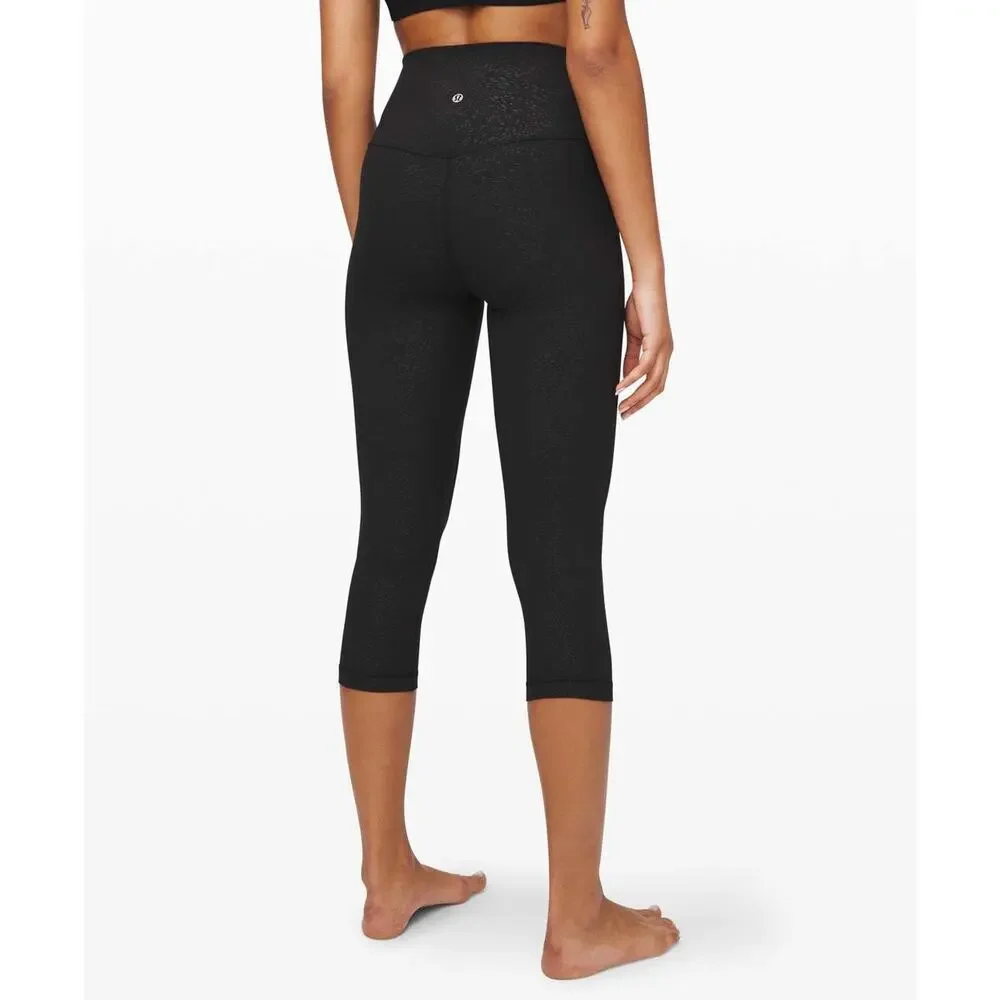 Lululemon Align Crop *21” Polar Shift Emboss Black - Size: 4 - Picture 3 of 11